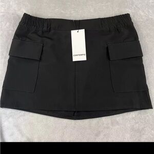Contempo womens black pull on mini skirt size XL
